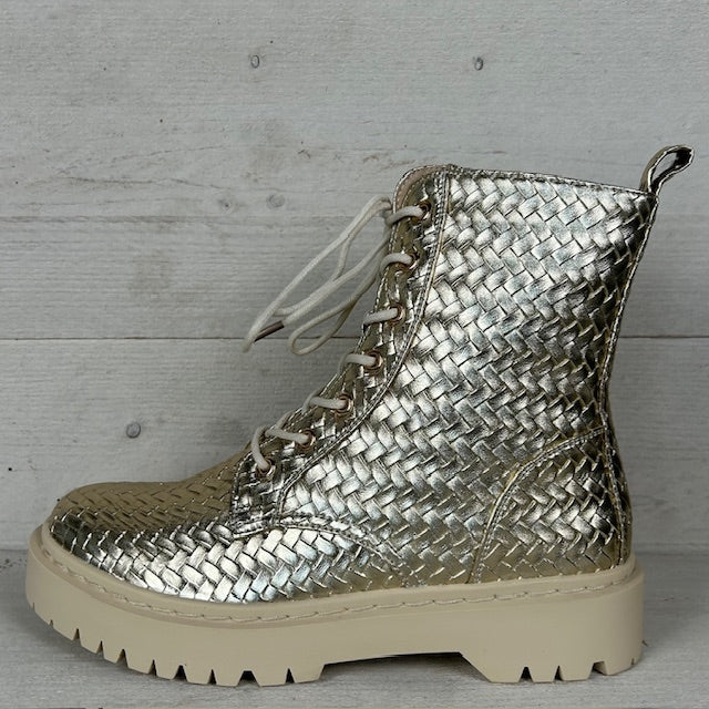 Trendy veterboots goud