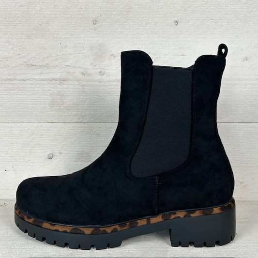 Trendy boots met panter randje