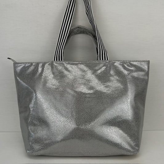 Metallic shopper zilver
