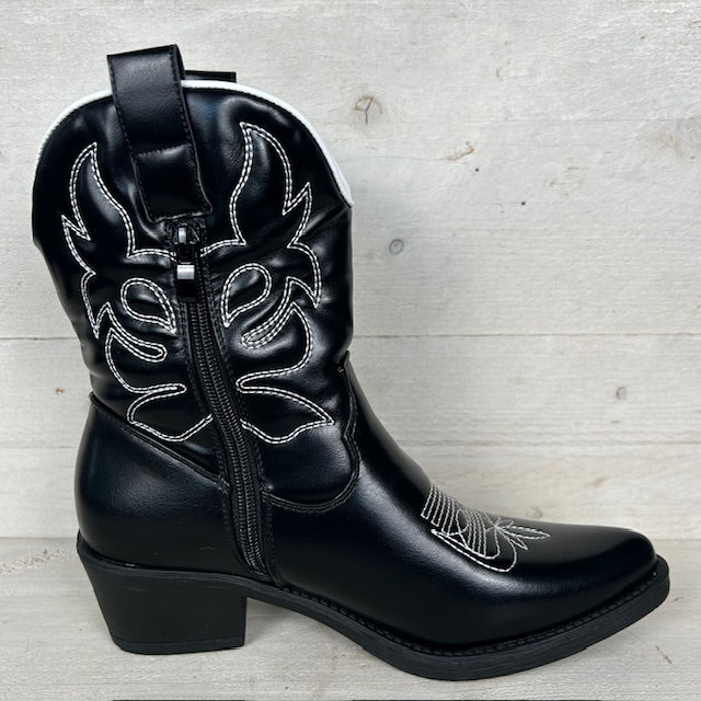 Leuke cowboylaars met print zwart