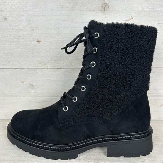 Leuke teddy veterboots zwart