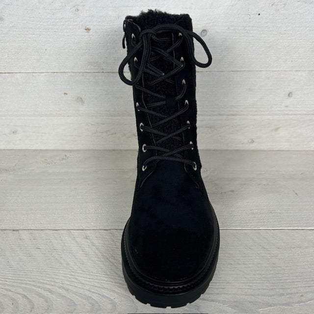 Leuke teddy veterboots zwart