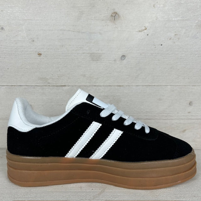 Trendy retro sneaker zwart