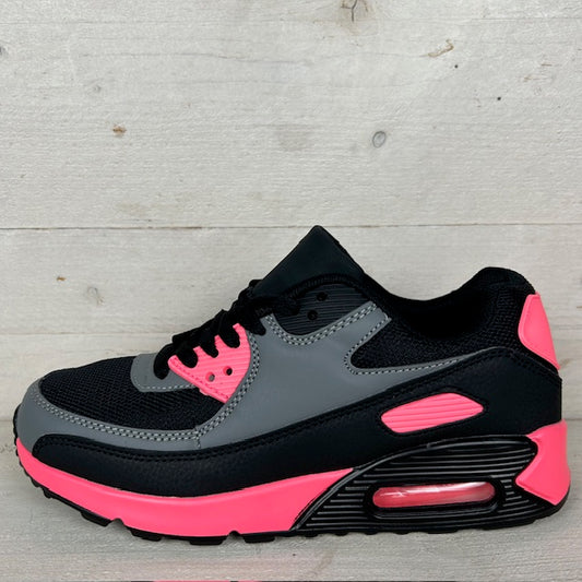 Air sneaker zwart fuchsia