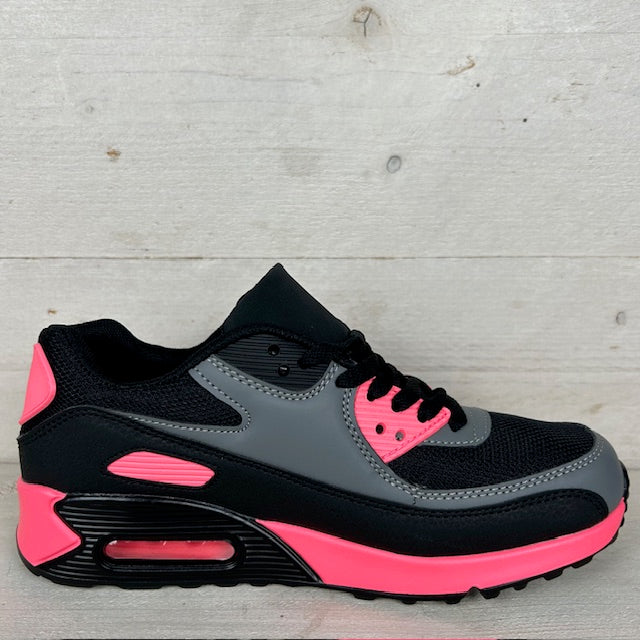 Air sneaker zwart fuchsia