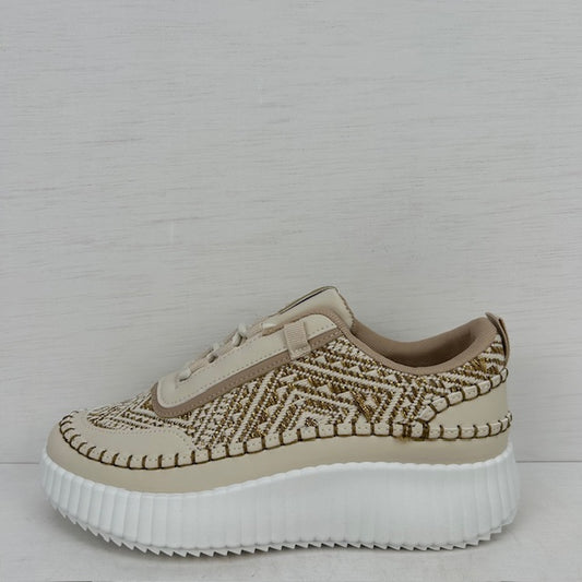 Leuke sneakers met ribbelzool beige