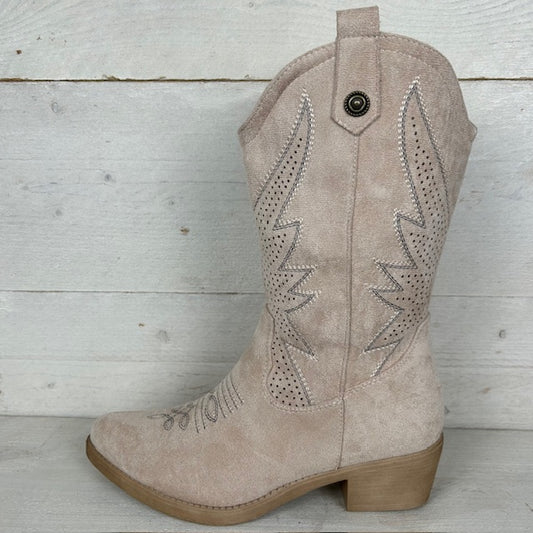 Cowboylaars met fraaie afwerking beige