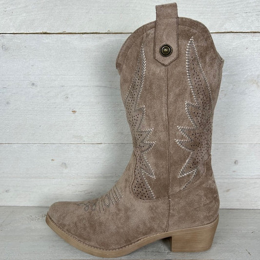 Cowboylaars met fraaie afwerking khaki