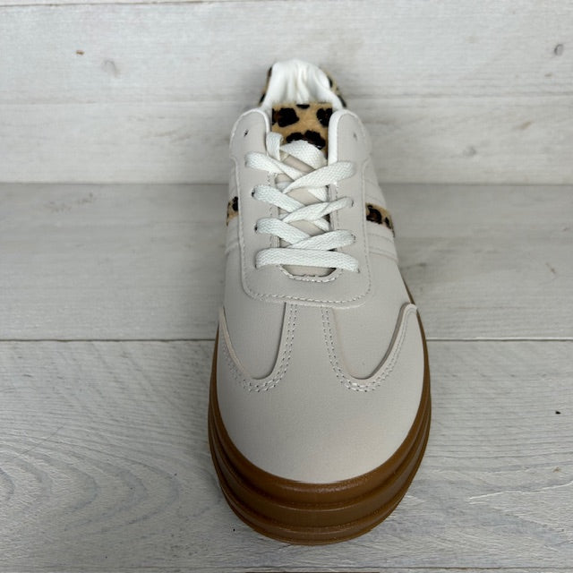 Sneaker met trendy retrozool khaki panter