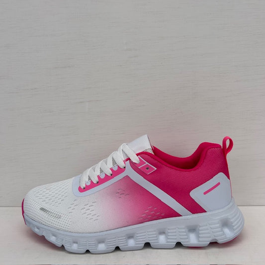 Sportieve sneakers met gave zool wit roze