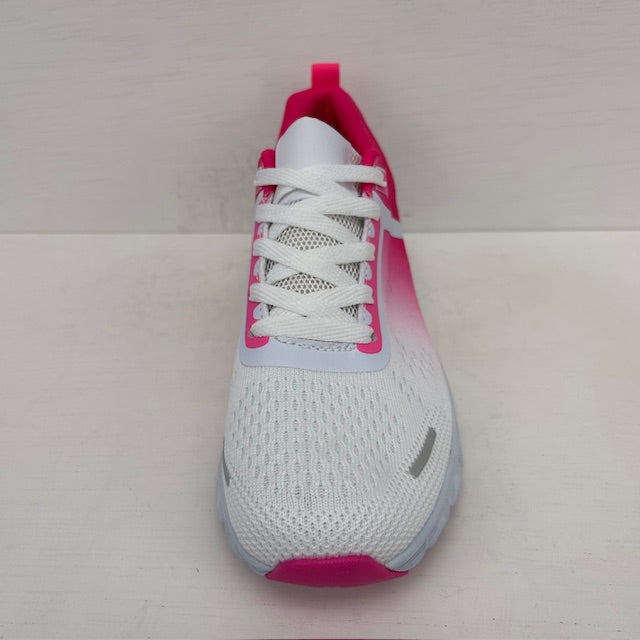 Sportieve sneakers met gave zool wit roze