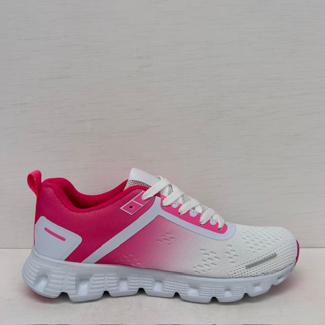 Sportieve sneakers met gave zool wit roze