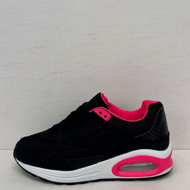 Leuke air sneakers zwart fuchsia