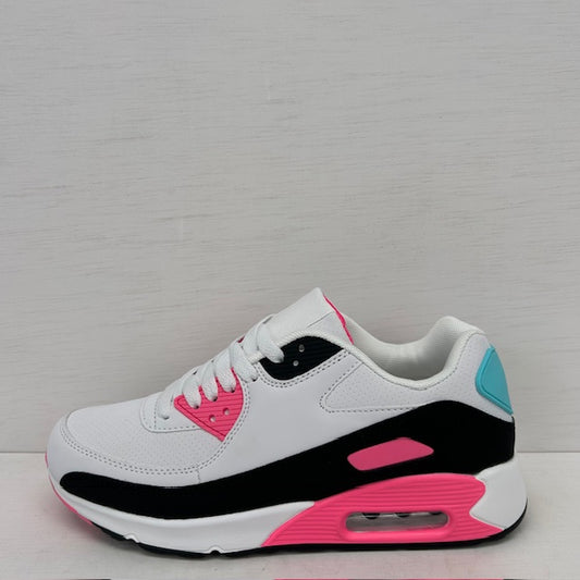 Leuke air sneakers wit zwart roze