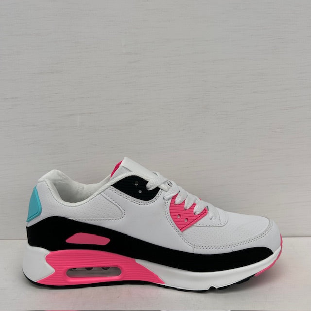 Leuke air sneakers wit zwart roze