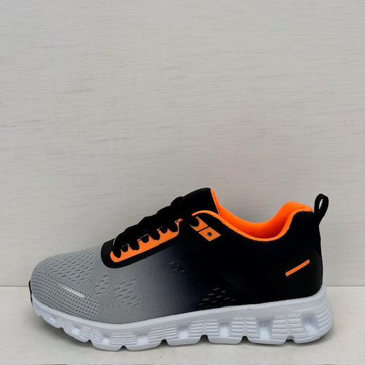 Sportieve sneakers met gave zool grijs oranje