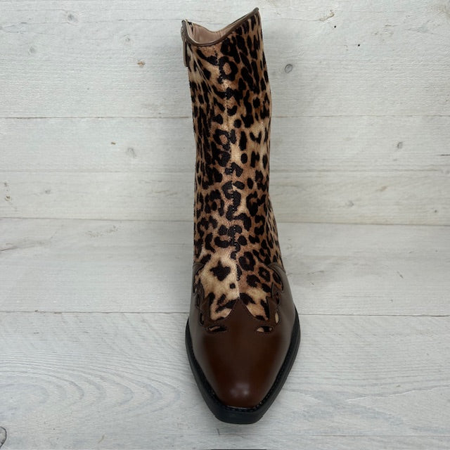 Panter cowboylaars met bruine details