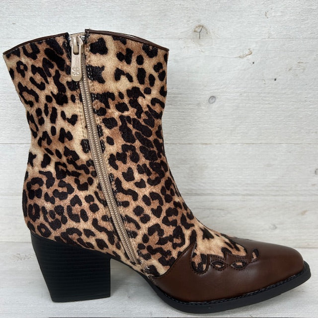 Panter cowboylaars met bruine details