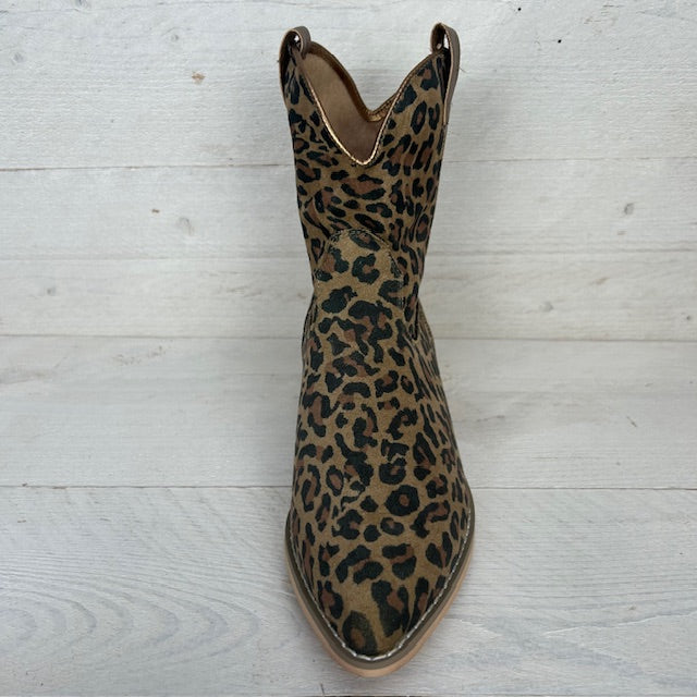 Panter cowboylaarsje met metallic detail