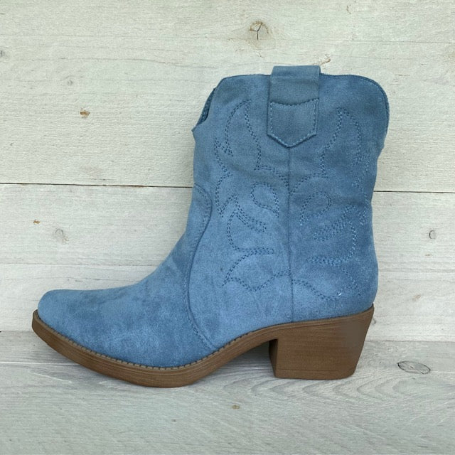 Lage suèdine westernlaars blue