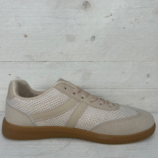 Leuke trendy retro sneaker khaki