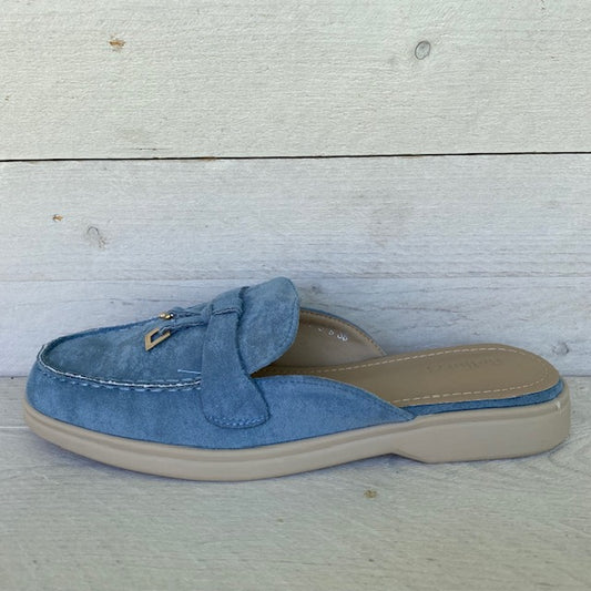 Instapslippers jeansblauw