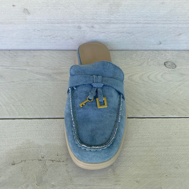 Instapslippers jeansblauw