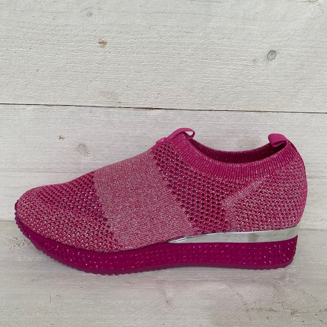 La Strada sneakers fuchsia/silver  knitted 2201239