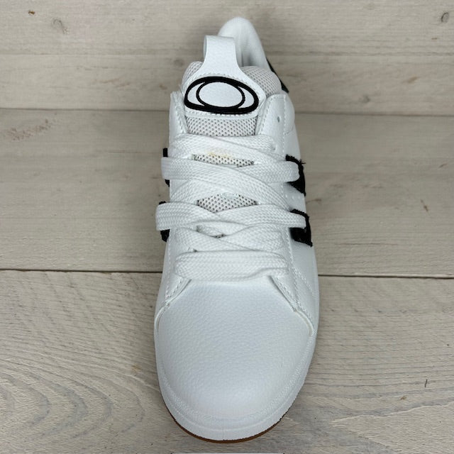 Trendy retro sneaker met witte zool wit