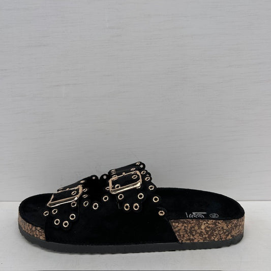 Sandalen met studs en gespjes zwart