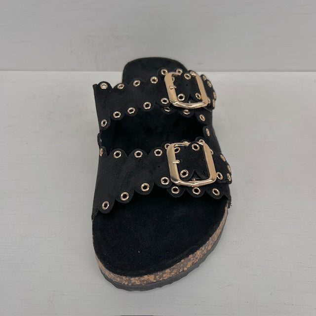 Sandalen met studs en gespjes zwart