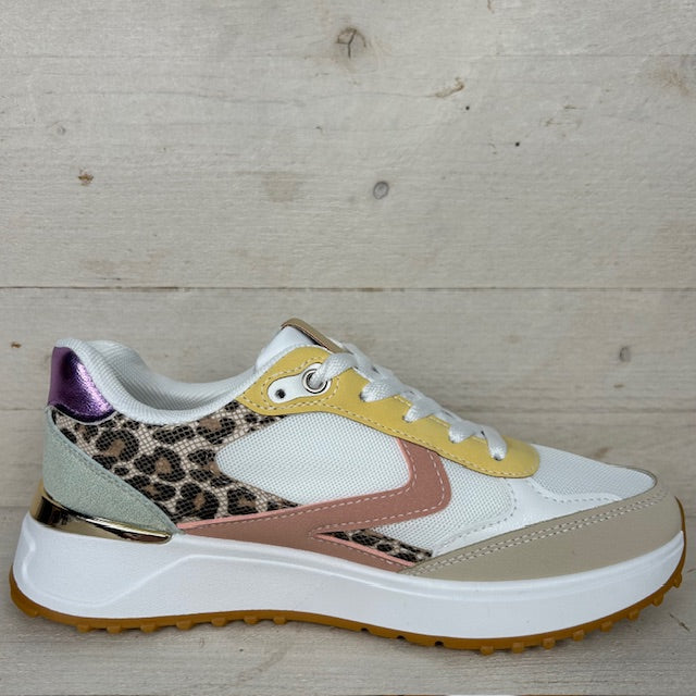 Sportieve sneaker met panter detail multicolor