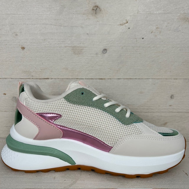 Stijlvolle sneaker met leuk design groen