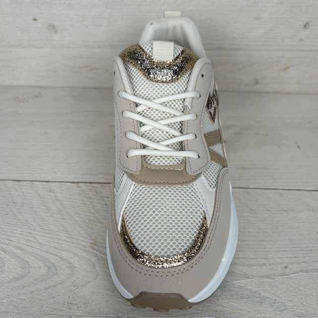 Stijlvolle sneaker met leuk design beige