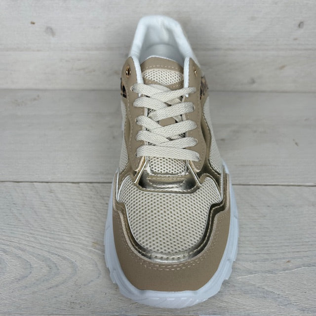 Gave sneaker met chunky zool khaki