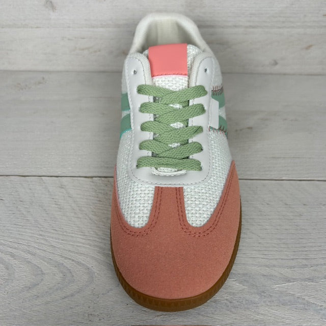 Leuke trendy retro sneaker oranje groen