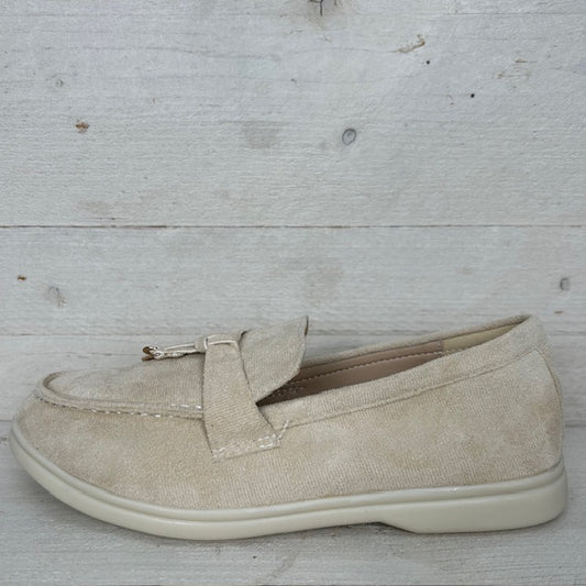 Suèdine espadrilles met detail beige