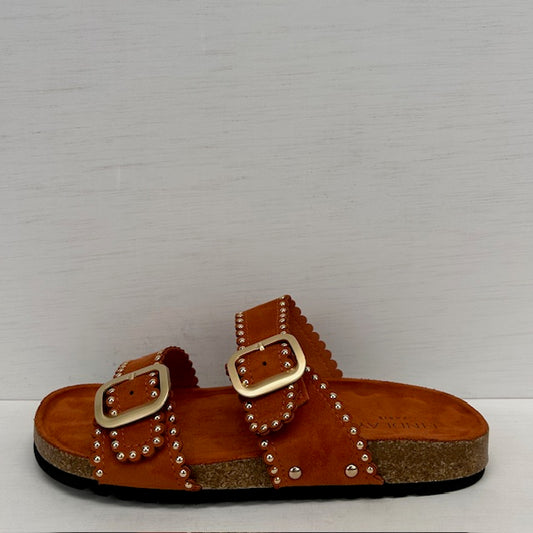 Zomerse sandalen met leuke afwerking oranje