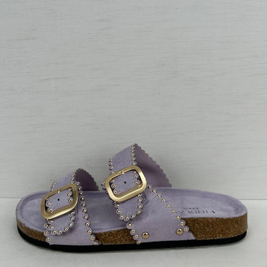 Zomerse sandalen met leuke afwerking paars