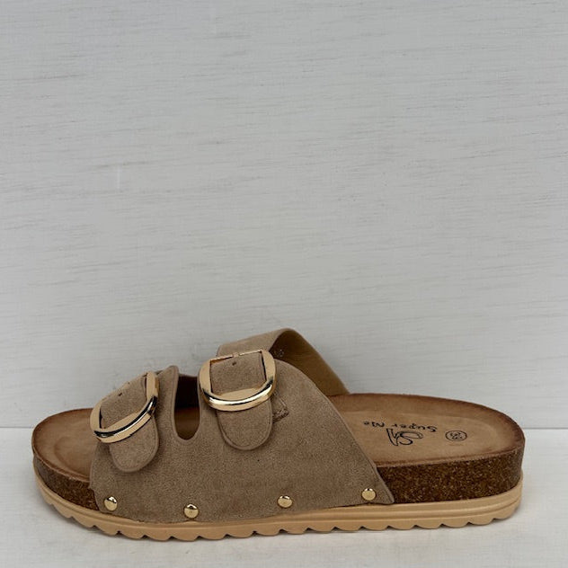 Geweldige sandalen met gespjes khaki