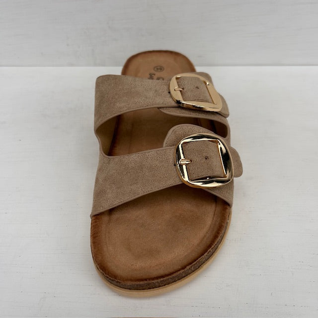 Geweldige sandalen met gespjes khaki