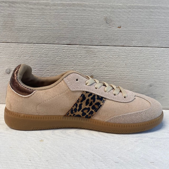 Lage suèdine sneakers leopard