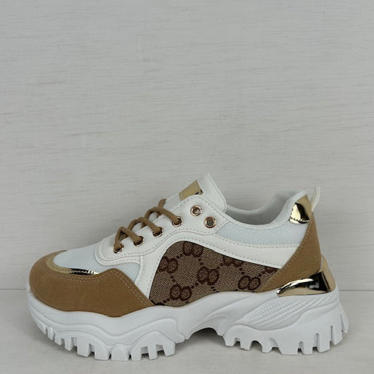 Stoere sneakers met sportieve look wit