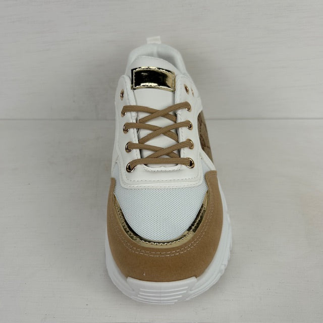 Stoere sneakers met sportieve look wit