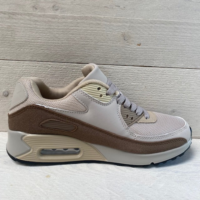 Air sneaker beige bruin (verkrijgbaar van maat 36 t/m 45)