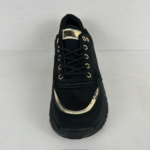 Stoere sneakers met sportieve look zwart