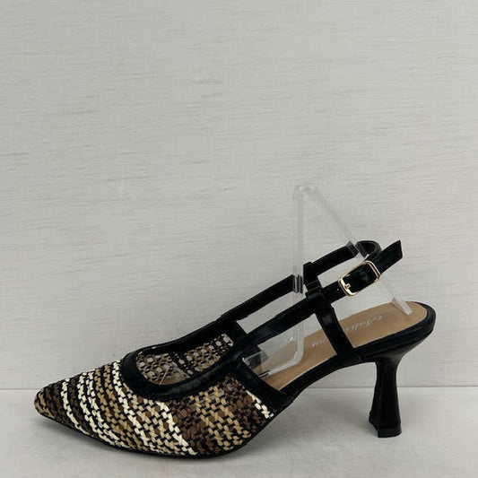 Slingbacks met gevlochten motief zwart