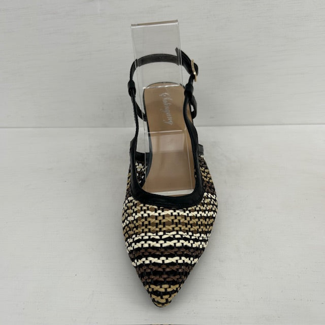 Slingbacks met gevlochten motief zwart