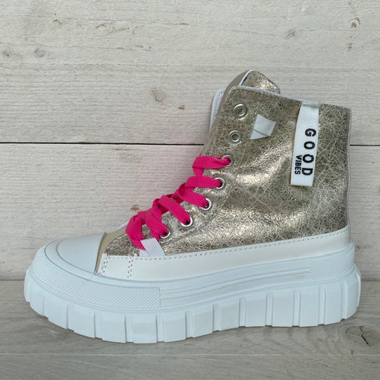 Half hoge sneakers goud