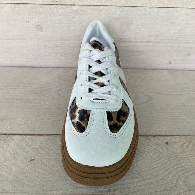 Lage sneakers met panterprint white